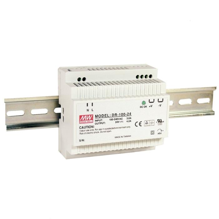 Din-Rail switching power supply MeanWell HDR-/DR-/DRP-/MDR-series ; panel mount