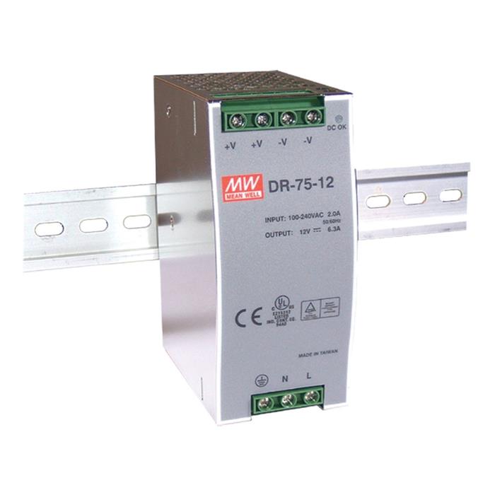 Din-Rail switching power supply MeanWell HDR-/DR-/DRP-/MDR-series ; panel mount 