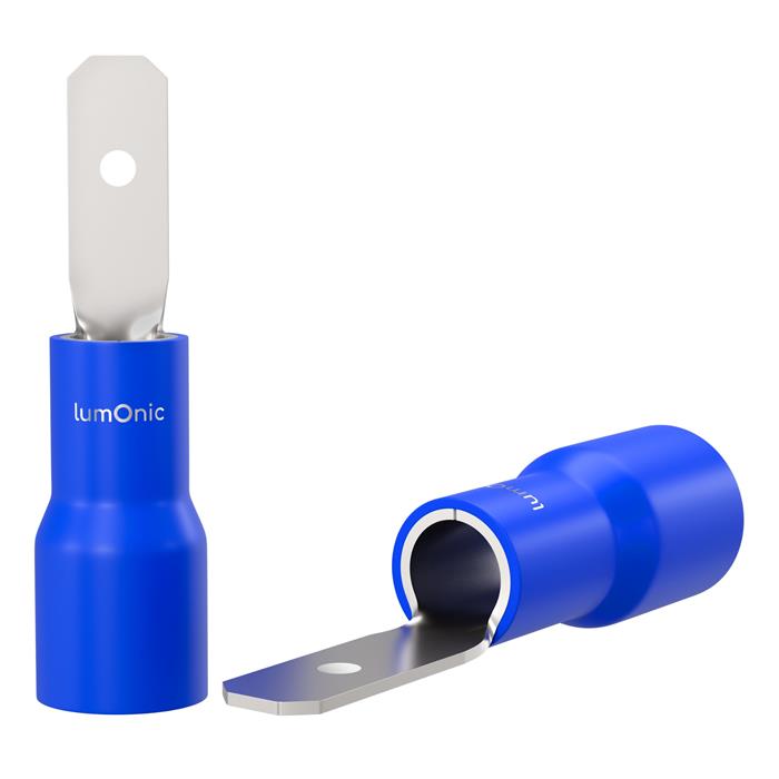 25x Flachstecker teilisoliert 1,5-2,5mm² Blau Steckverbinder Messing verzinnt - Picture 2 of 4