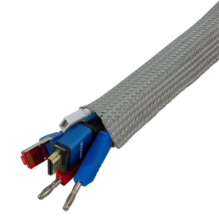 1m Flexibler Kabelschlauch d5-10mm Kabelkanal Gewebeschlauch Flausch +  Klett