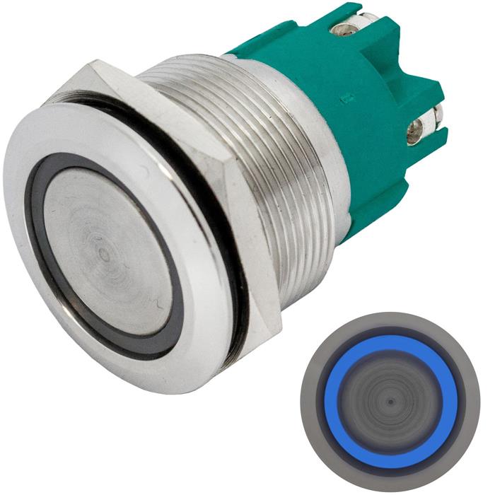 Stainless steel Pressure switch Flat Ø25mm Ring LED IP65 Screw Connection 250V 3 - Picture 8 of 8