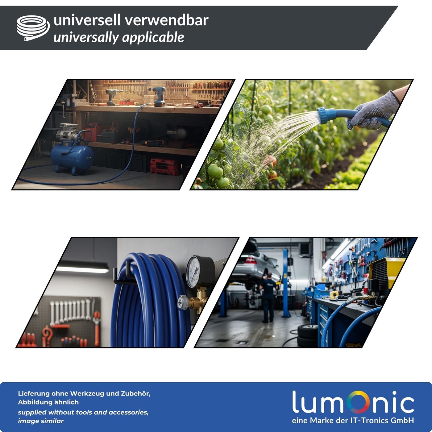 Tuyau Air Comprimé/Eau PVC Renforcé Tissu - 6mm Intérieur, 100 M - Résiste à 20 Bar