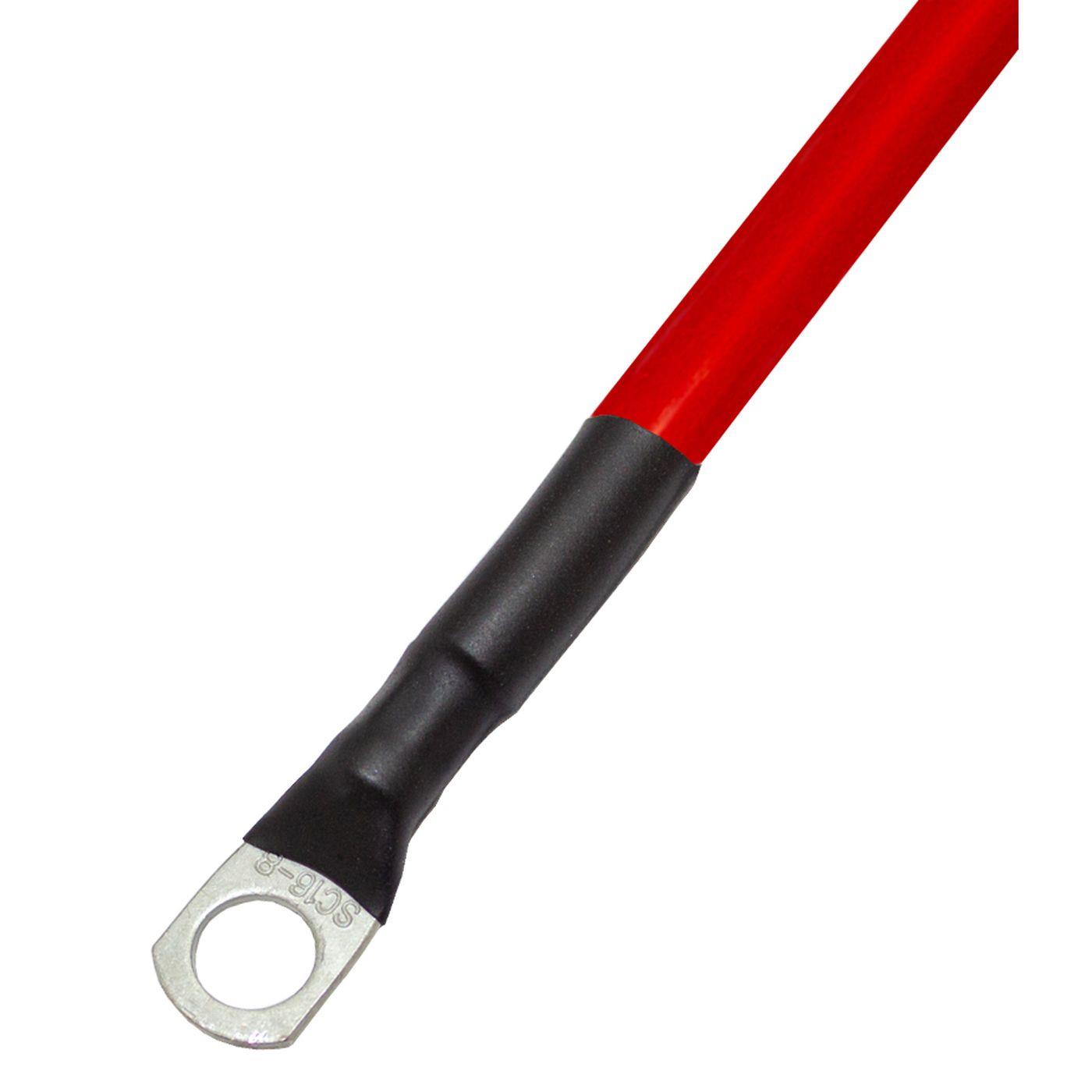 Cavo Batteria 50mm² Lungo 2,5m Con Capicorda M8/M8, Rame 99.9%, Flessibile, Resistente Al Calore, Per Auto, Moto, Barca E Impianti Solari