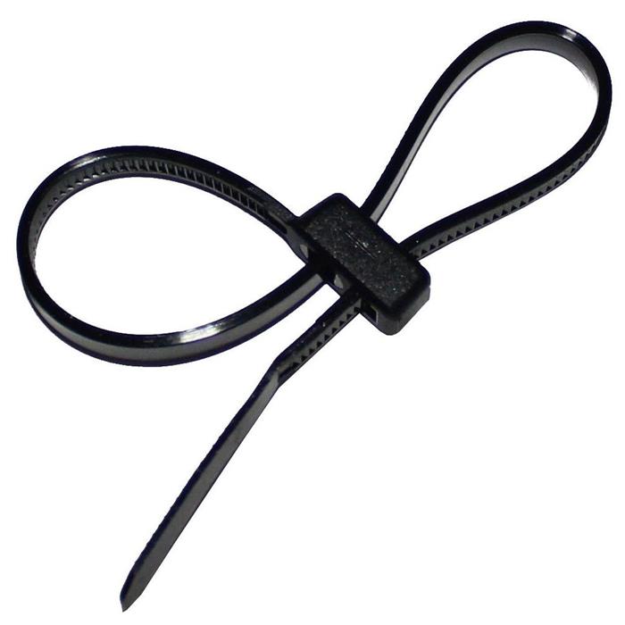 100x Cable Tie Double Head 200 X 4,8mm Black 22kg Pa6.6 Polyamide 