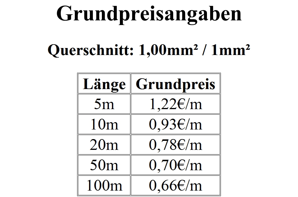 0,48€ /m FLRy Fahrzeugleitung Litze 10m 15m 20m Kfz Kabel 0,35mm²  0,5mm2 